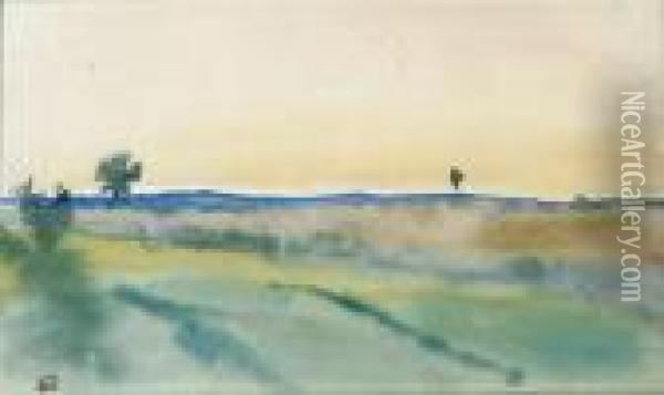Landskap Oil Painting - Carl Wilhelmson