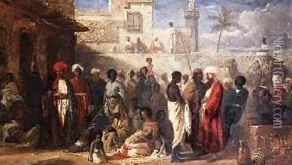 The Slave Market at Cairo 1841 2 Oil Painting - William James Muller