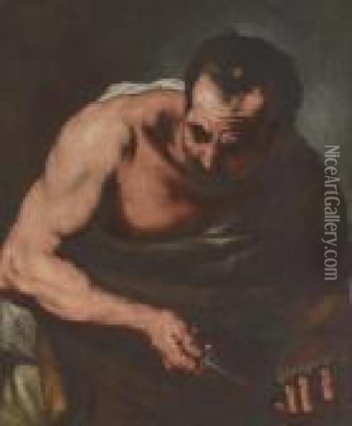 A Male Saint Or Philosopher Oil Painting - Luca Giordano