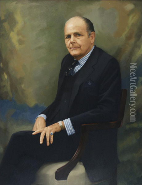 Portrait Of J.a. Mcdougald Oil Painting - T. Fuller