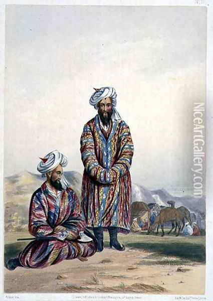 Oosbegs of Mooraud Bey, plate 20 from Scenery, Inhabitants and Costumes of Afghanistan, engraved by W.L. Walker, 1848 Oil Painting - James Rattray
