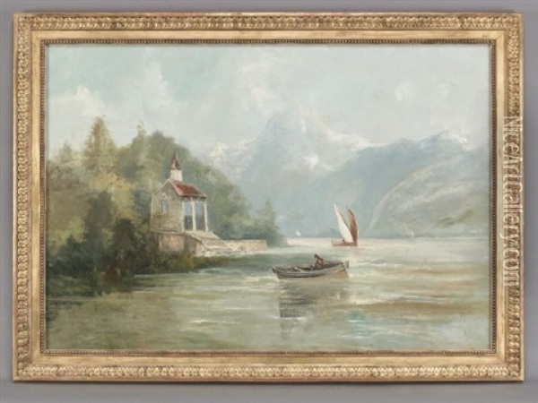 Lake Como Oil Painting - Alfred Godchaux