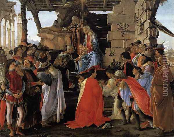 Adoration of the Magi c. 1475 Oil Painting - Sandro Botticelli