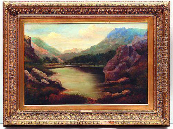 Paisaje Con Lago Oil Painting - Henry W. Henley