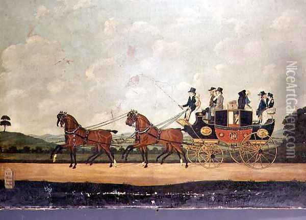 The Dartford, Crayford and Bexley Stagecoach Oil Painting - John Cordrey