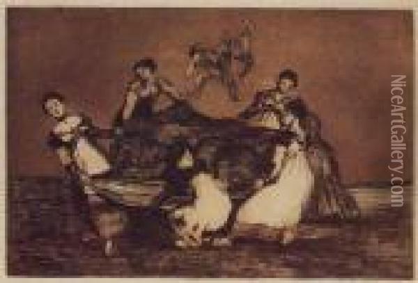 Los Proverbios (h. 248-265; D. 202-219) Oil Painting - Francisco De Goya y Lucientes
