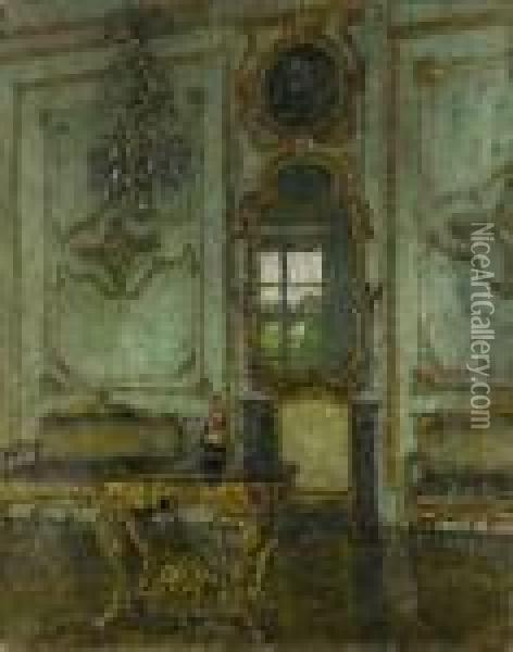 Rokokozimmer In Der Wurzburger Residenz Oil Painting - August Von Brandis