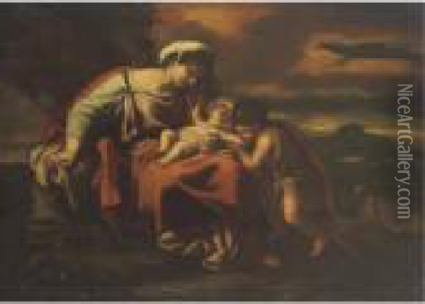 Madonna And Child With St. John The Baptist Oil Painting - Luca Giordano