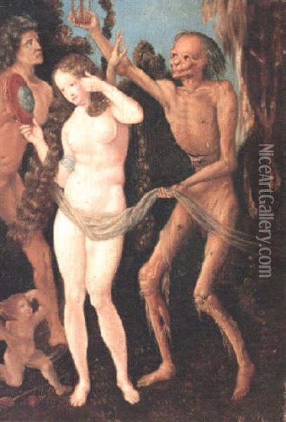An Allegory Of Death And Beauty Oil Painting - Hans Baldung