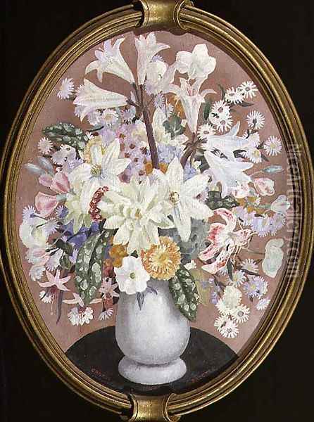 Flowers in a Vase, 1927 Oil Painting - Ernest Procter