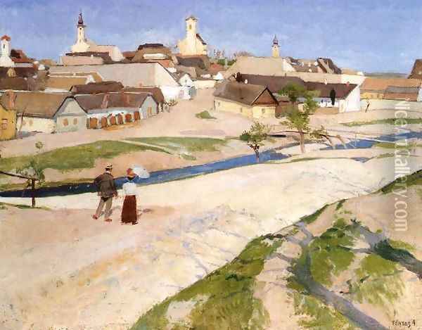 Landscape at Szentendre 1907-08 Oil Painting - De Lorme and Ludolf De Jongh Anthonie