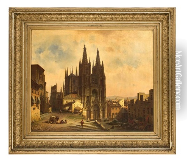 Kathedrale Von Burgos Oil Painting - Friedrich Eibner