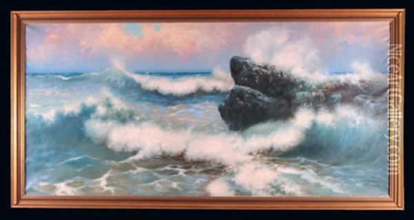 Morskie Skaly Oil Painting - Eremino Kremp
