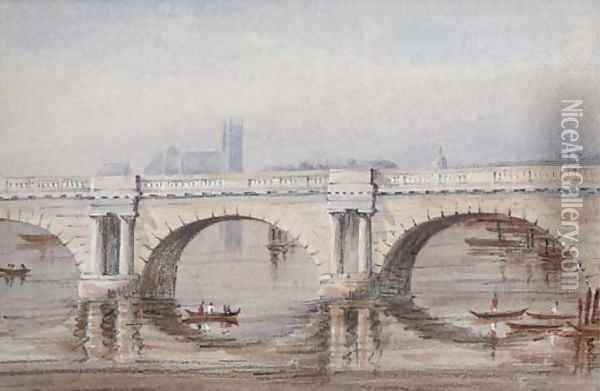 Old Waterloo Bridge Oil Painting - Elizabeth Byam Martin