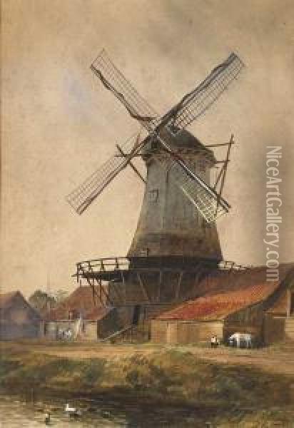 Windmill Oil Painting - Anthony Carey Stannus