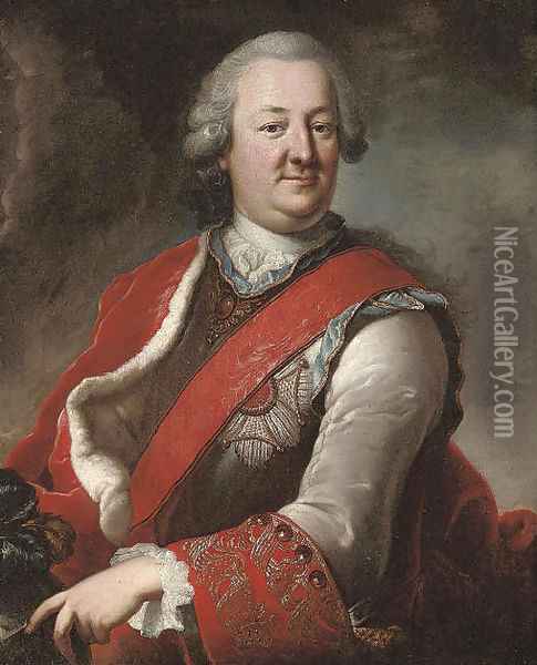 Portrait of a gentleman Oil Painting - Of Hyacinthe Rigaud