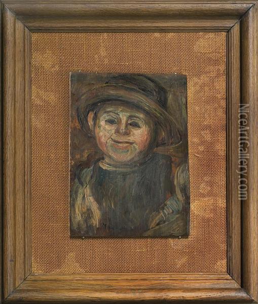 Boy In A Hat Oil Painting - Tadeusz Makowski