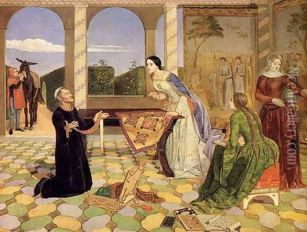 Berengaria's alarm for the safety of her husband Richard Coeur de Lion, 1850 Oil Painting - Charles Allston Collins