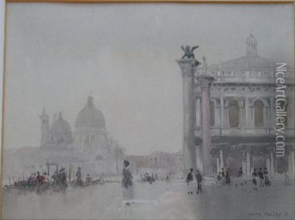'st. Markssquare', Venice Oil Painting - Harry Morley