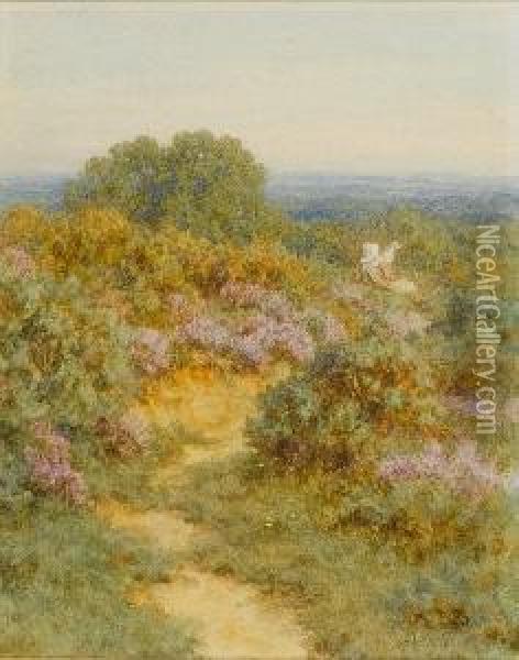 Looking Over The Weald Of Surrey Oil Painting - Helen Mary Elizabeth Allingham