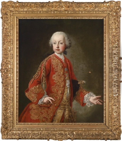 Bildnis Kaiser Joseph Ii. Als Jugendlicher Erzherzog Oil Painting - Martin van Meytens the Younger