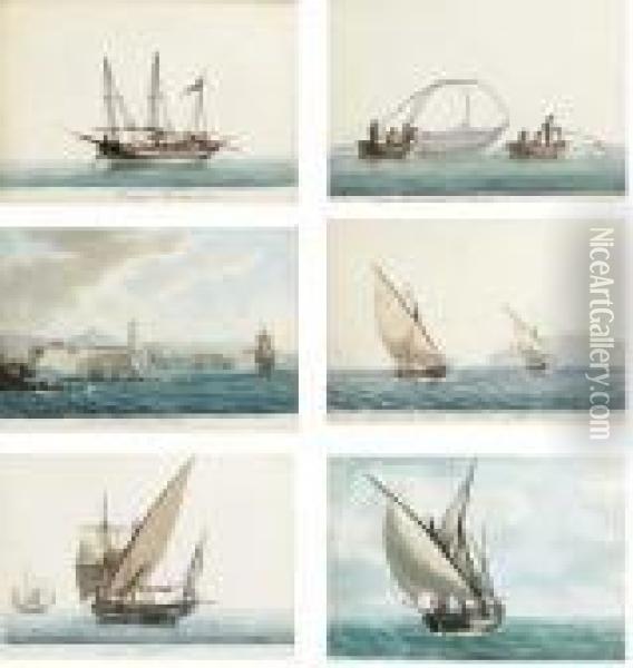 An Important Series Of Twenty-two Watercolours Depicting Oil Painting - Joseph Roux