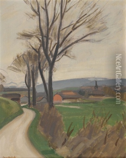 Landliche Wegpartie Oil Painting - Ernest Hiram Bruelhart