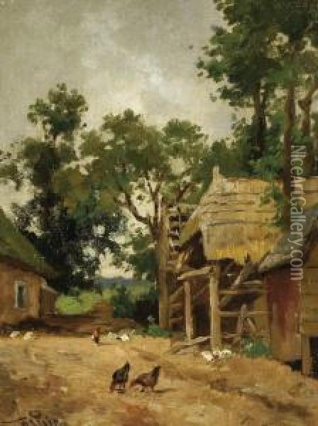 Chickens On A Farm Oil Painting - Willem Cornelis Rip