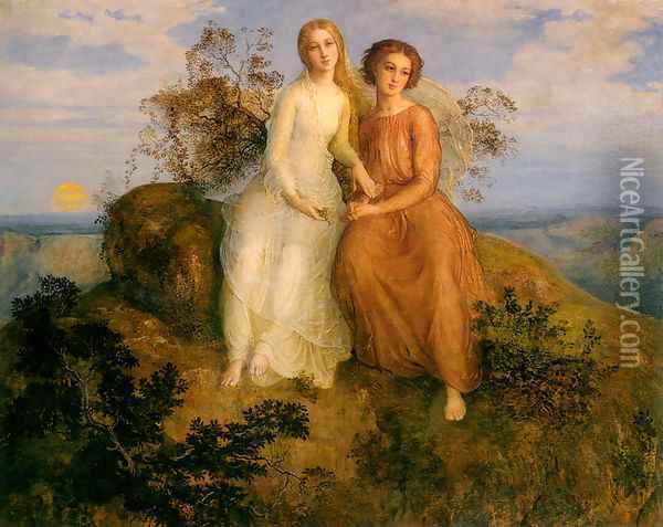 he Poem of the Soul One Evening Oil Painting - Louis Janmot