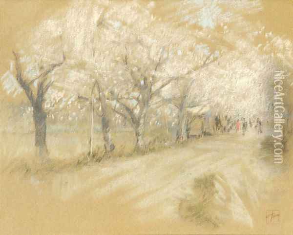 Spring Landscape Oil Painting - Robert Frederick Blum