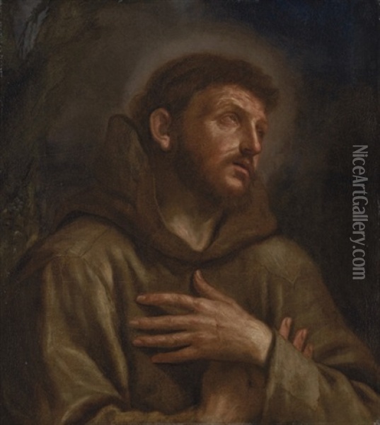 Saint Francis Of Assisi Oil Painting -  Guercino
