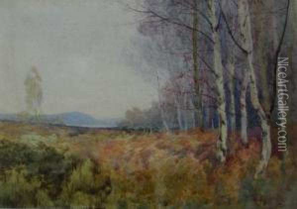 Wooded Landscape Oil Painting - Albert George Strange