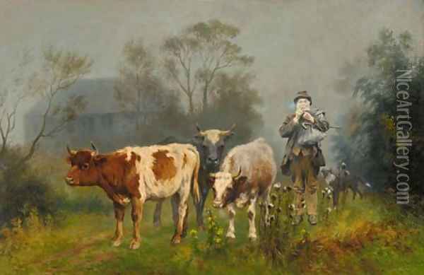 A foggy morning Oil Painting - Wilson Hepple