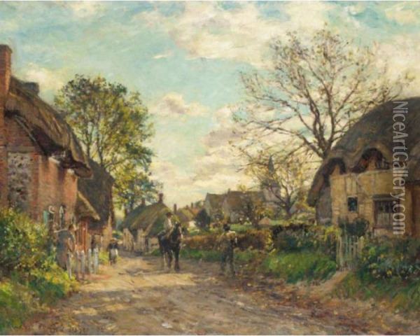 The Village Lane Oil Painting - William Mark Fisher