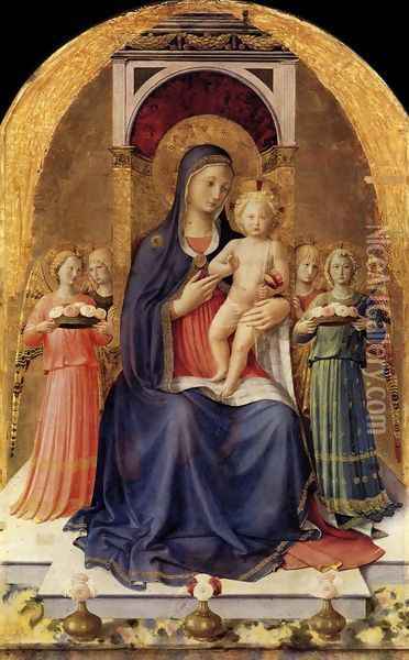Perugia Altarpiece (central panel) 1437 Oil Painting - Angelico Fra
