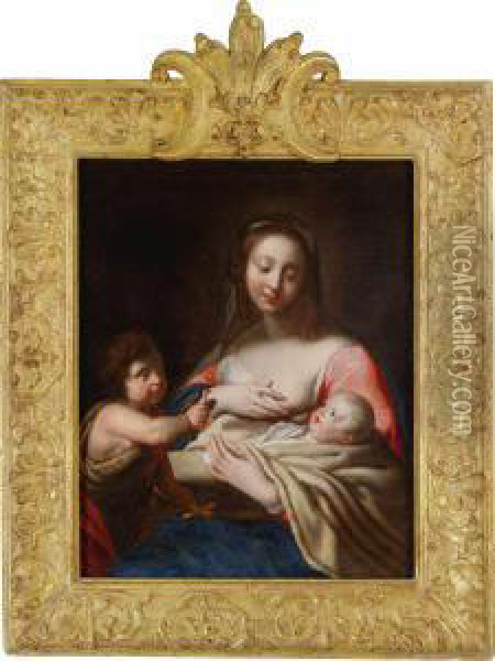 Madonna With Child And St. John As Aboy Oil Painting - Niccolo Tornioli