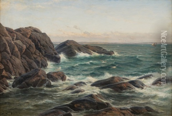 Surges Oil Painting - Berndt Adolf Lindholm
