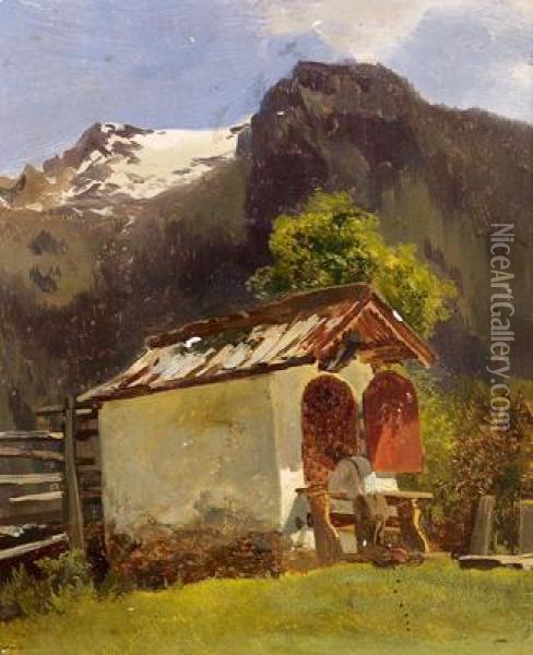 Kapelle Im Pinzgau Oil Painting - Anton Schrodl