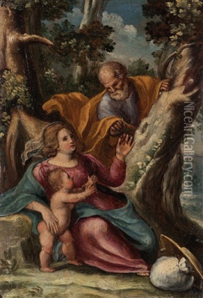 Sacra Famiglia Oil Painting - Alfonso Patanazzi