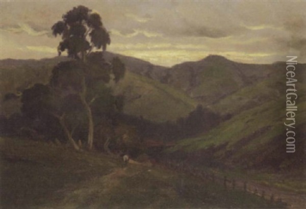 San Geronimo Valley Road, Marin County, Califorina Oil Painting - Arthur William Best