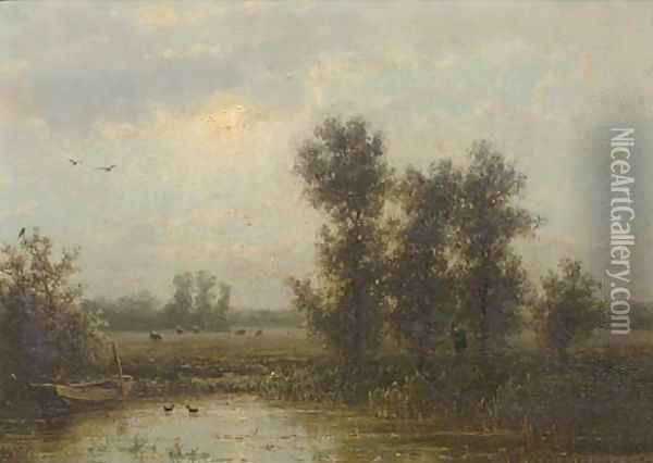 Paysage Hollandais a Oosterbeek-Province de la Gueldre Oil Painting - Johannes Josephus Destree