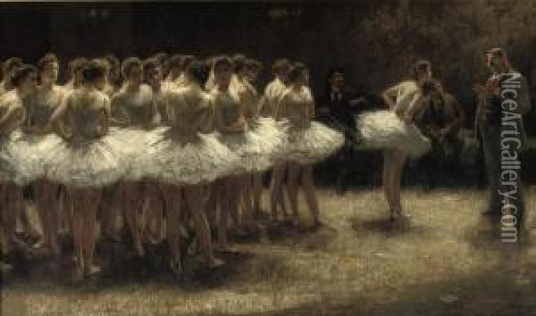 Strike Of The Ballerinas Oil Painting - Nicolaas Van Der Waay