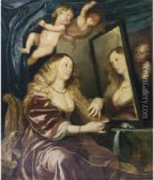 A Personification Of Vanity Oil Painting - Abraham Janssens van Nuyssen