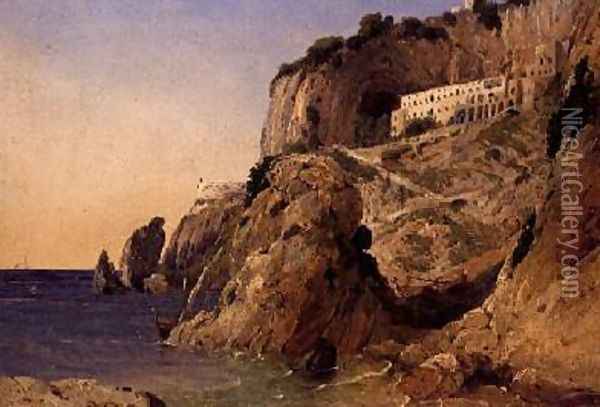A Monastery on the Amalfi Coastline Oil Painting - William James Linton