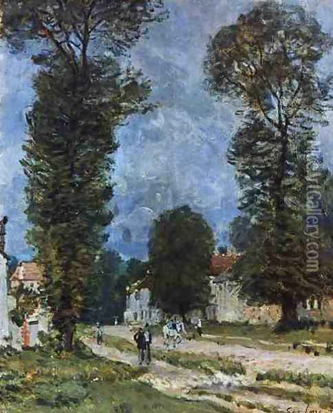 The Road to Marly-le-Roi, or The Road to Versailles, 1875 Oil Painting - Alfred Sisley