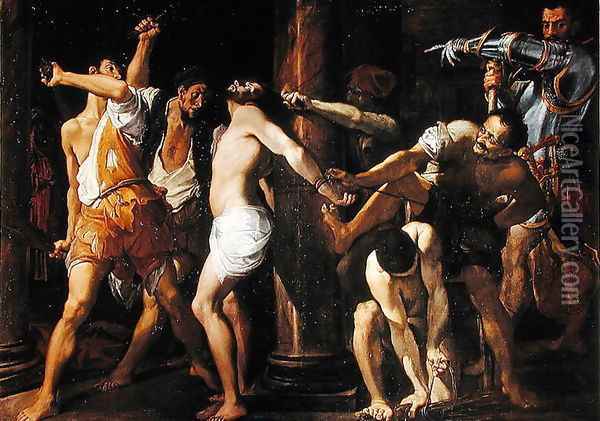 The Flagellation of Christ, 1586-87 Oil Painting - Lodovico Carracci
