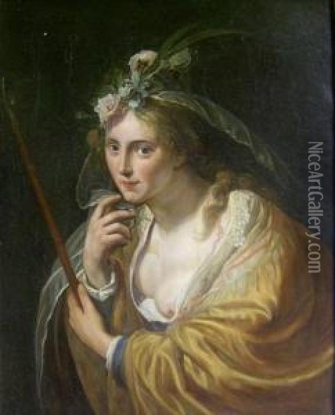 The Pretty Shepherdess Oil Painting - Paulus Moreelse
