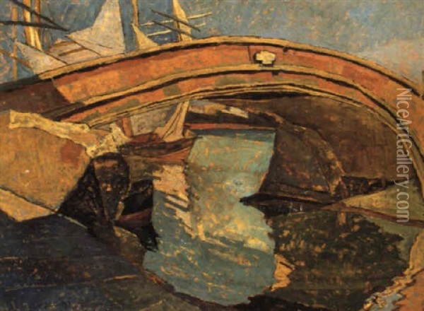Il Ponte Alla Sassaia Oil Painting - Mario Puccini