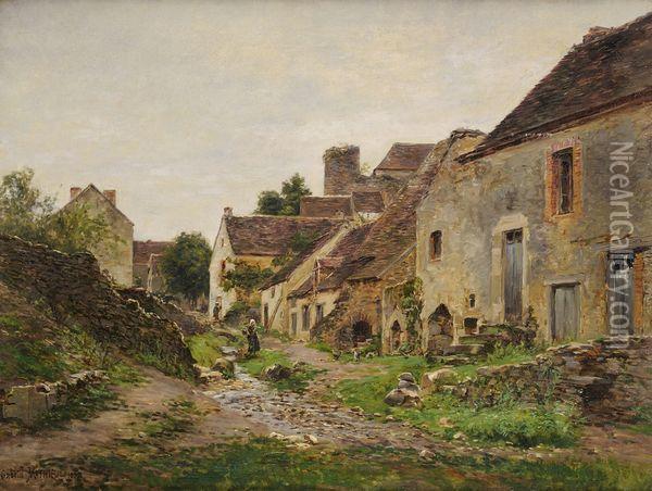 La Sortie Du Village Oil Painting - Gabriel Mathieu