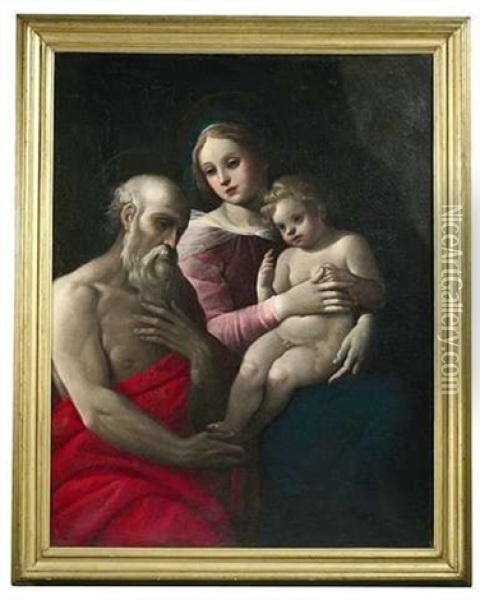 Madonna Mit Dem Hl. Hieronymus Oil Painting - Giuseppe Cesari